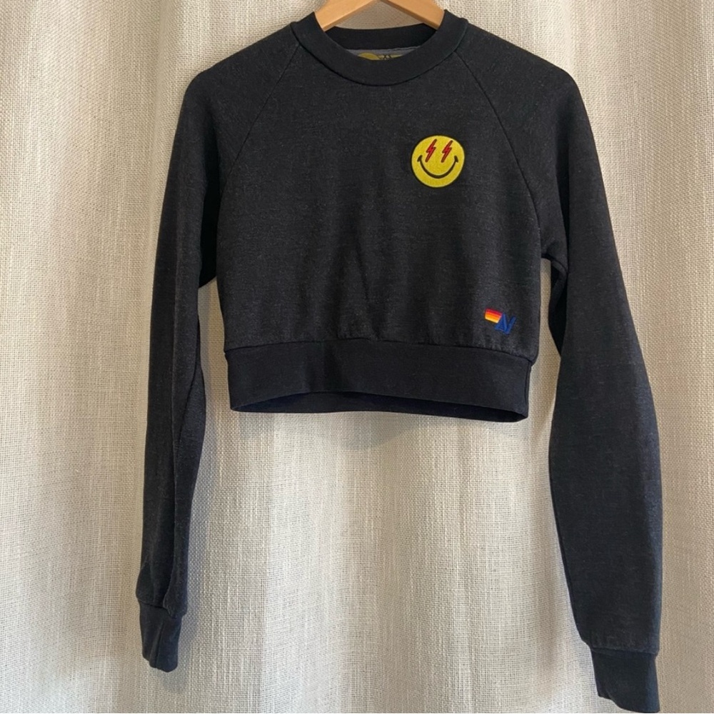 Aviator Nation Smokey cropped sweatshirt. EUC